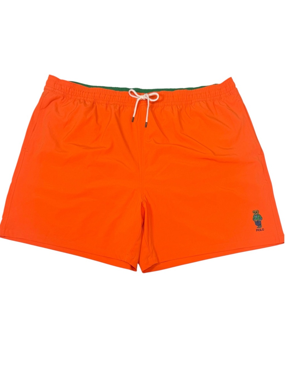Polo Ralph Lauren 3XB Swim Trunks Orange Polo Bear Big Tall 6.5” Inseam